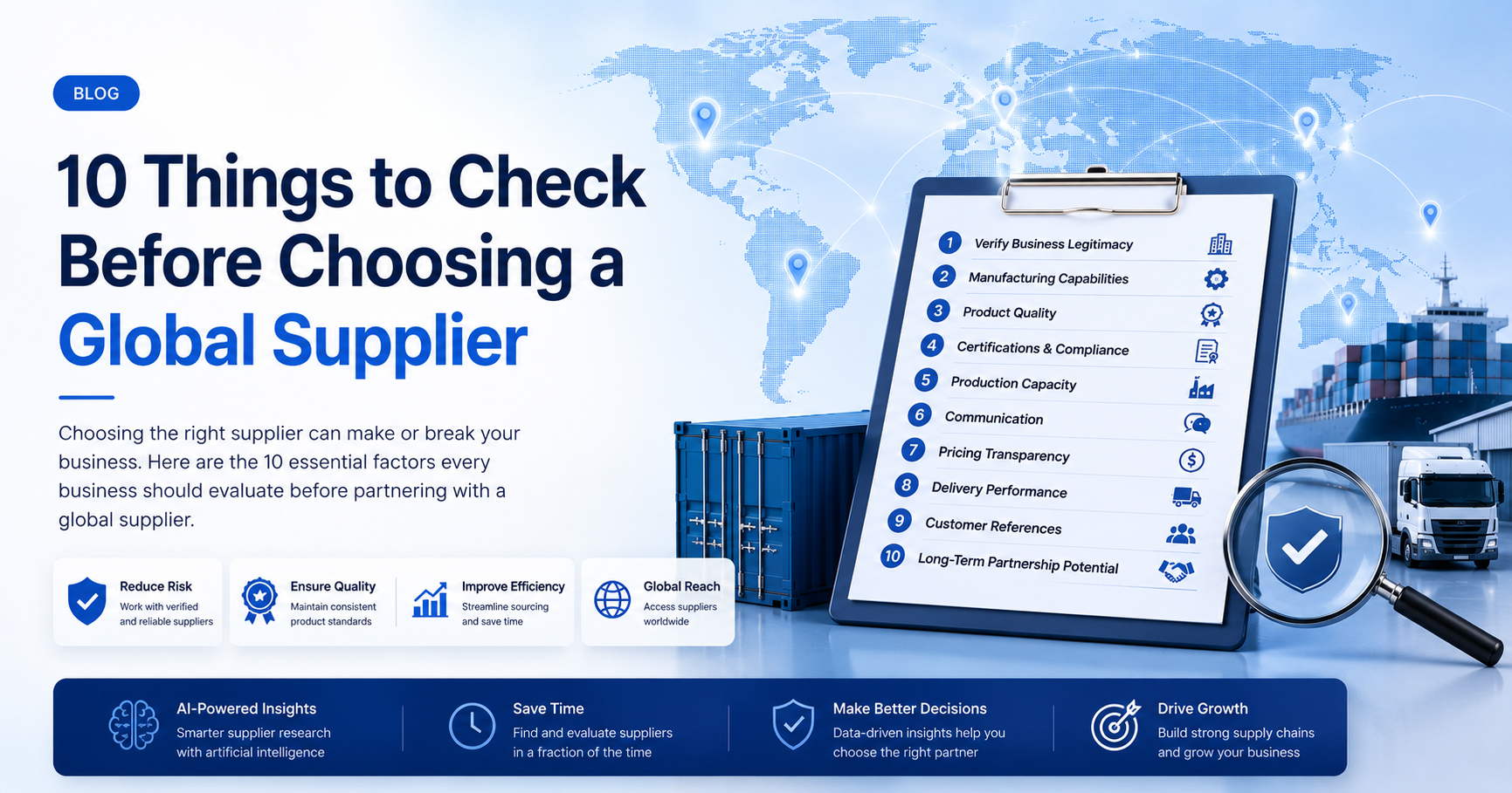 10 Things to Check Before Choosing a Global Supplier